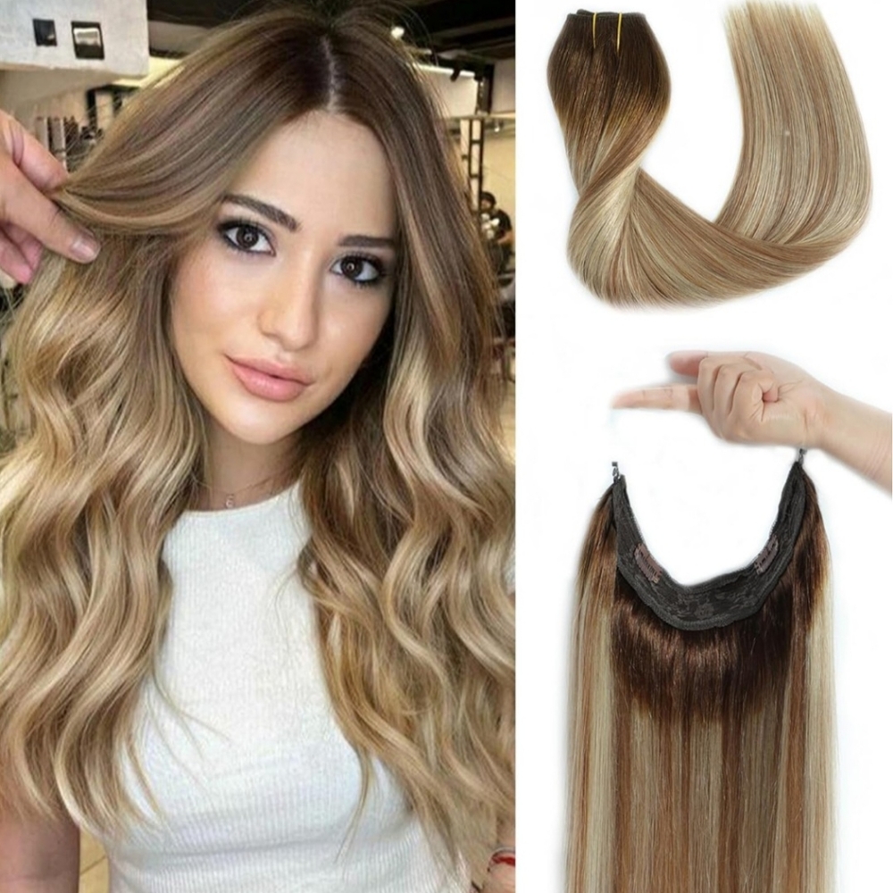 NWT 2 sets- wire and clip human hair extensions